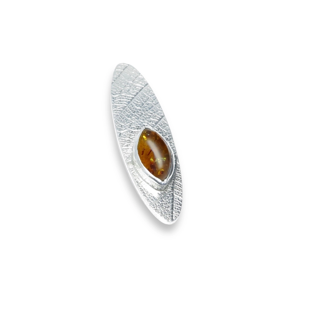 Sterling silver and Amber Pendant